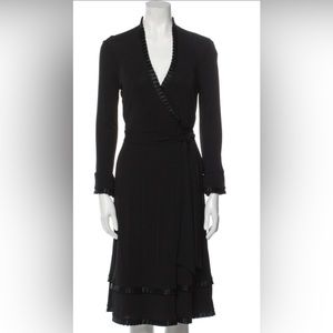 Diane Von Furstenberg black jersey wrap dress